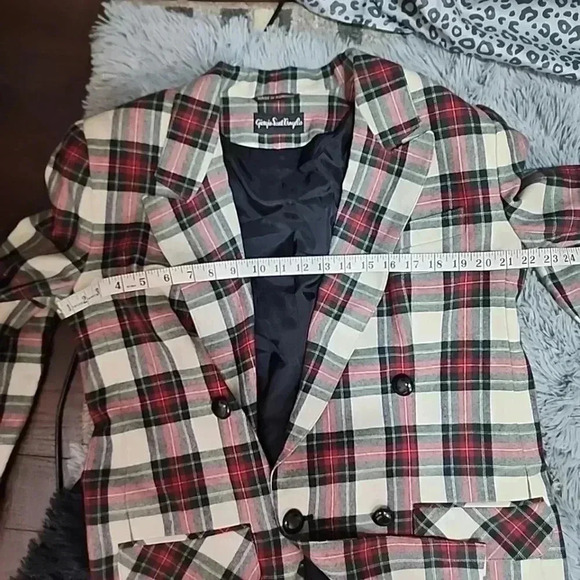 Giorgio Sant’Angelo Vintage Plaid Wool 2-Piece Blazer & Short -Set Size 12 - Picture 15 of 16